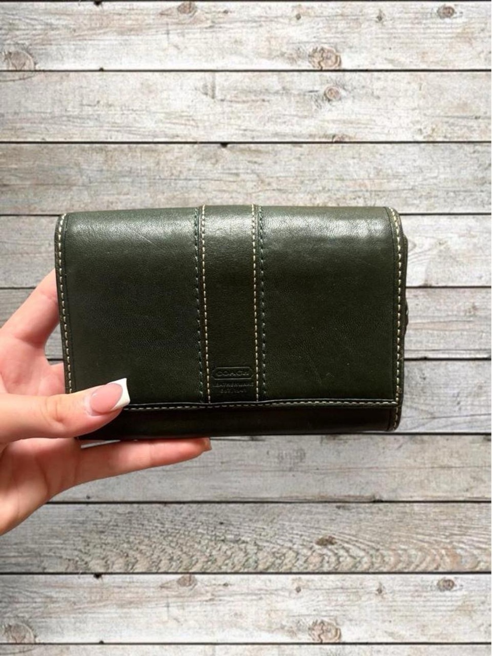 Coach Dark Green Leather Wallet